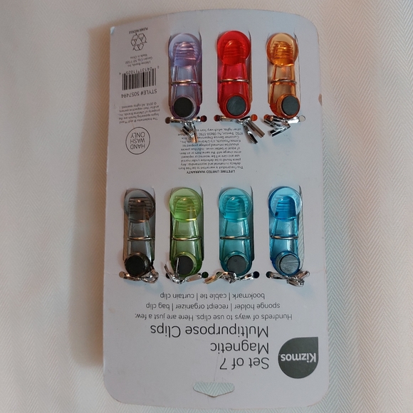 Kizmos Set of 7 Magnetic Multipurpose Clips New - Picture 2 of 2